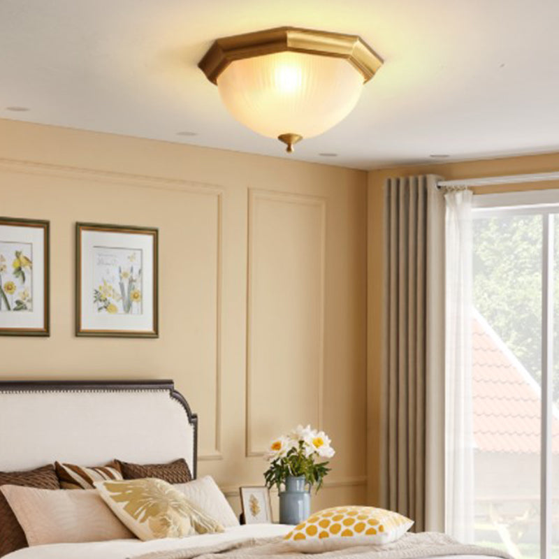 Plafoniera da incasso in vetro Illuminazione da soffitto in ottone in oro per soggiorno sala da pranzo