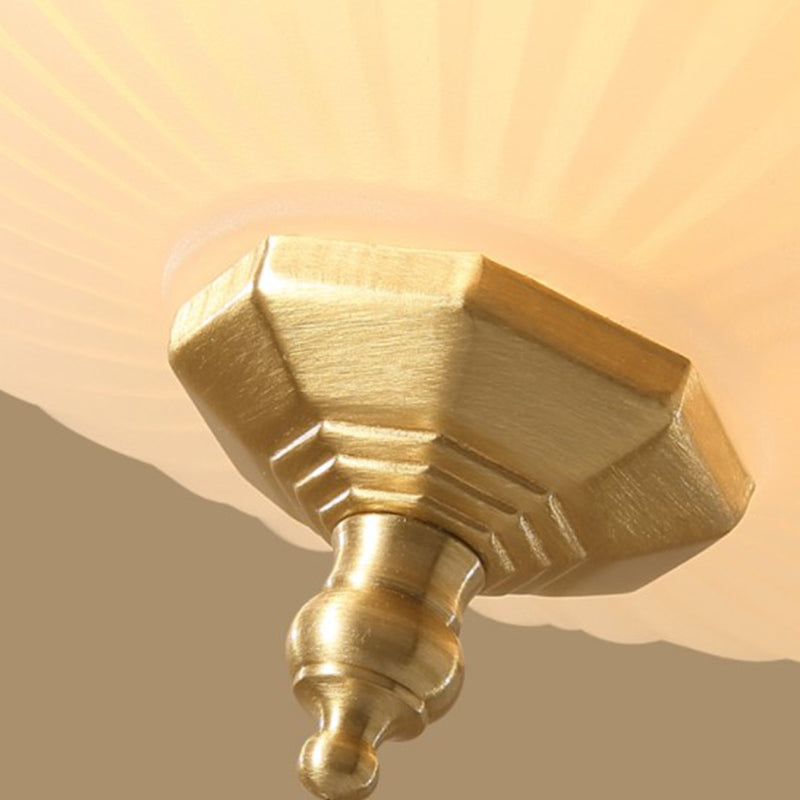 Glass Flush Mount Ceiling Light Brass Ceiling Lighting in Gold for Living Room Dining Room