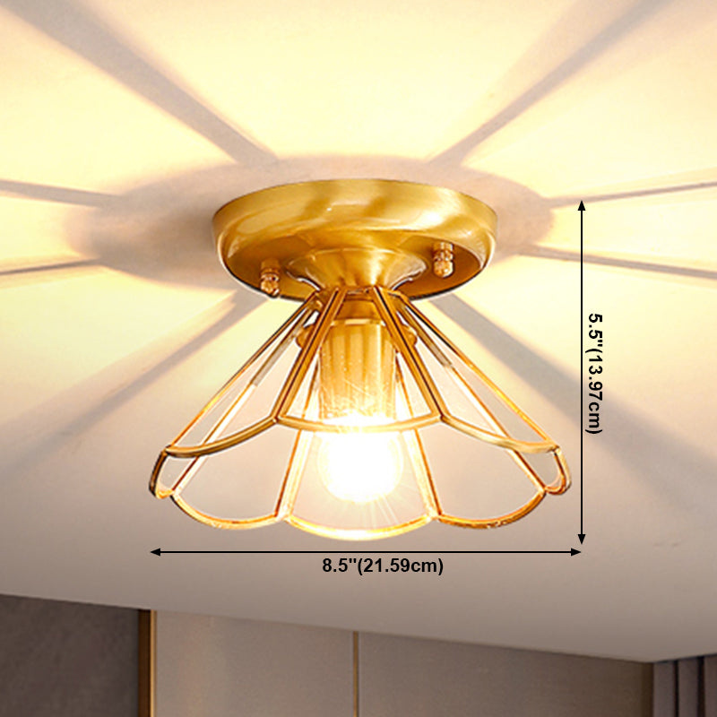 Plafonnier encastré en verre, éclairage de plafond classique en or pour le salon