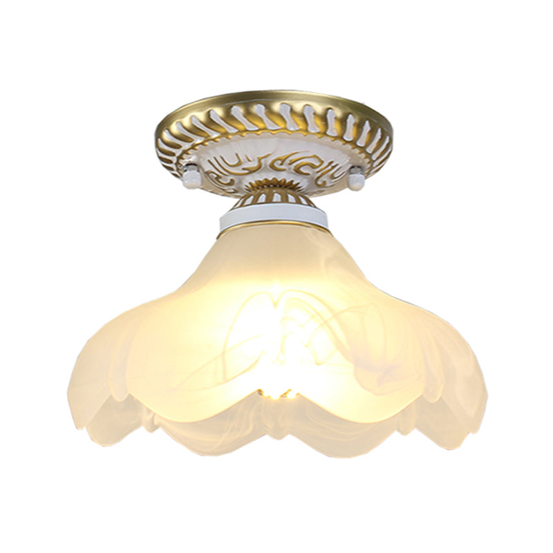 Plafonnier en verre à lumière unique, éclairage classique pour salle à manger