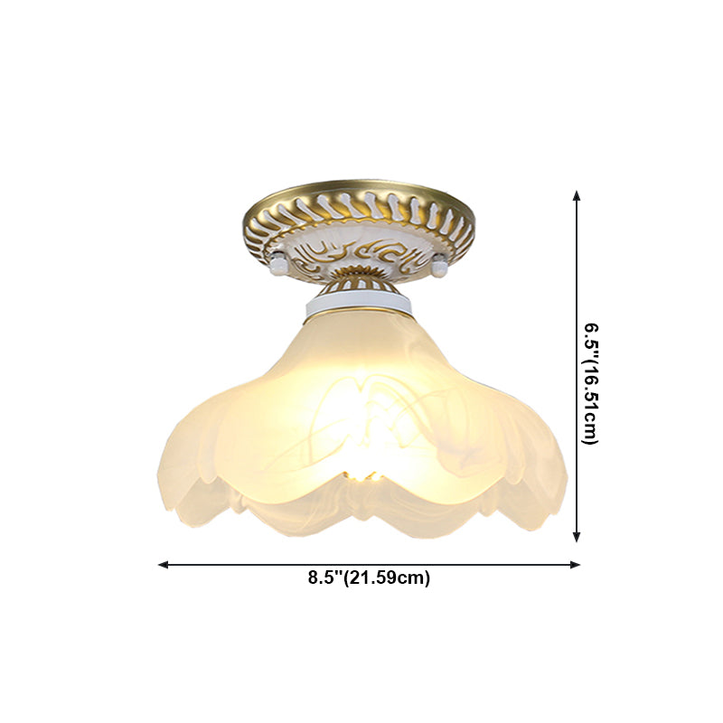 Plafonnier en verre à lumière unique, éclairage classique pour salle à manger
