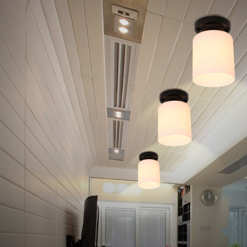 Éclairage de plafond classique de salle à manger de lumière de bâti de plafond en verre à tête unique