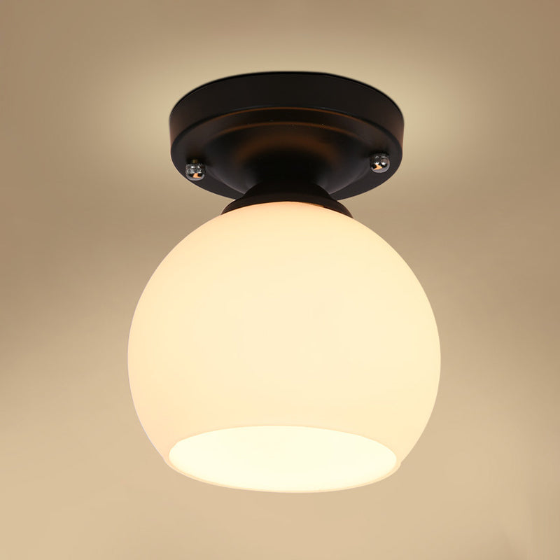 Éclairage de plafond classique de salle à manger de lumière de bâti de plafond en verre à tête unique