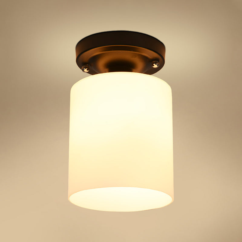Éclairage de plafond classique de salle à manger de lumière de bâti de plafond en verre à tête unique
