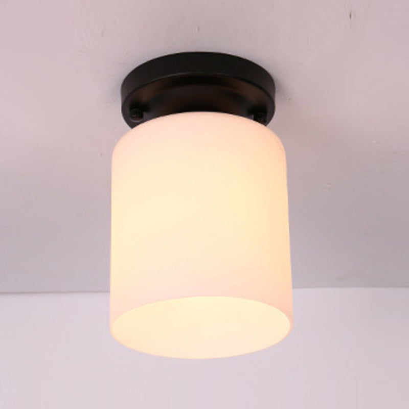 Éclairage de plafond classique de salle à manger de lumière de bâti de plafond en verre à tête unique
