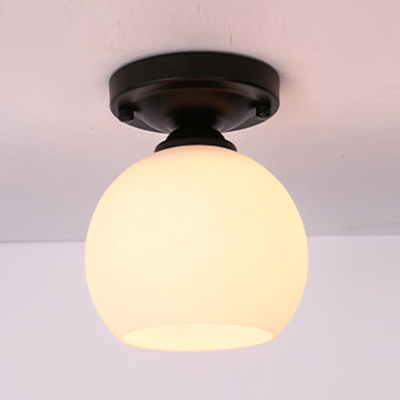 Éclairage de plafond classique de salle à manger de lumière de bâti de plafond en verre à tête unique