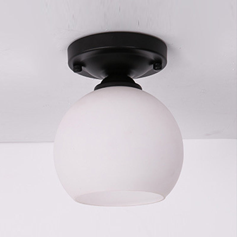 Éclairage de plafond classique de salle à manger de lumière de bâti de plafond en verre à tête unique