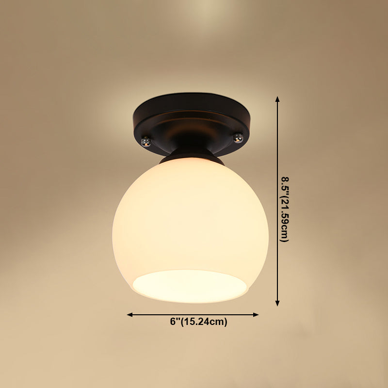 Éclairage de plafond classique de salle à manger de lumière de bâti de plafond en verre à tête unique