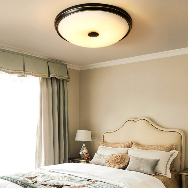 American Rustic Style Ceiling Light White Glass Dining Room Flush Mount Ceiling Lamp