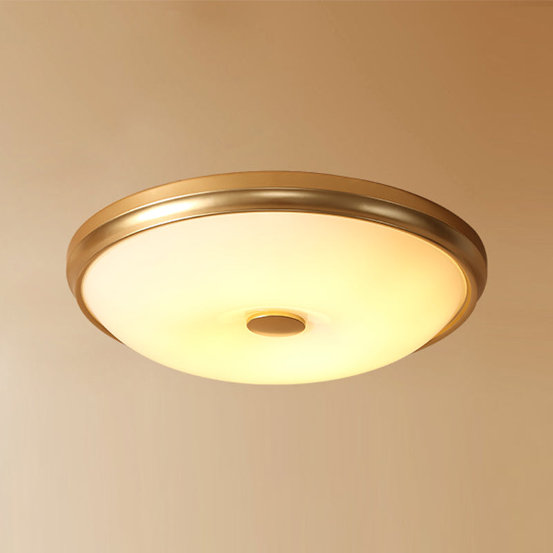 American Rustic Style Ceiling Light White Glass Dining Room Flush Mount Ceiling Lamp