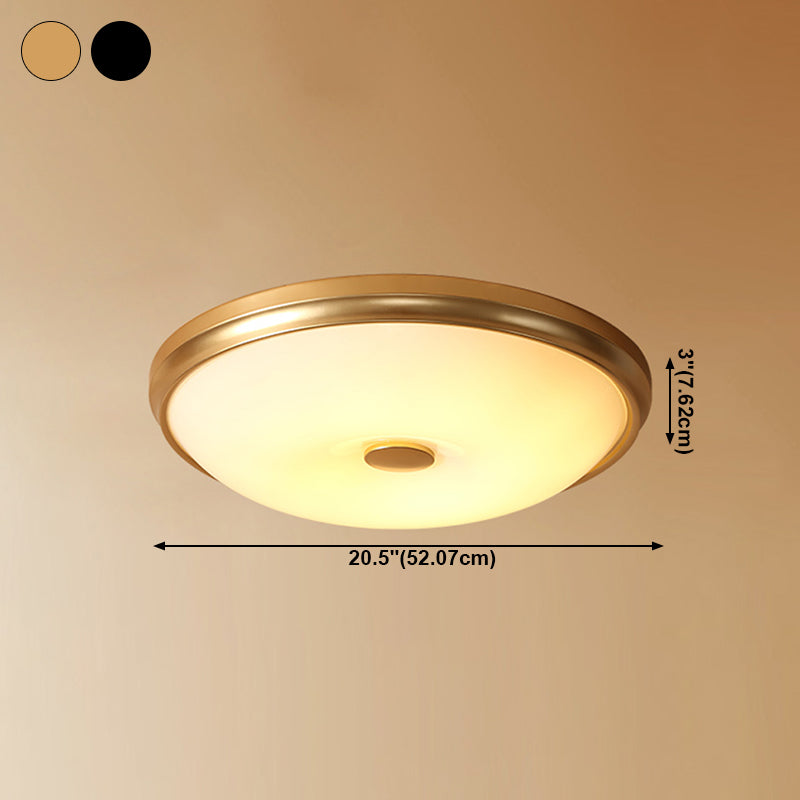 American Rustic Style Ceiling Light White Glass Dining Room Flush Mount Ceiling Lamp