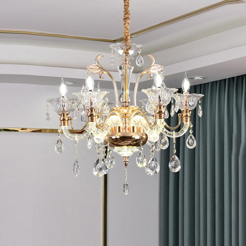 Crimle Crystal Hanging Light European Style Chandelier Lighting pour le salon