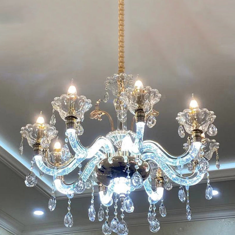 Crimle Crystal Hanging Light European Style Chandelier Lighting pour le salon
