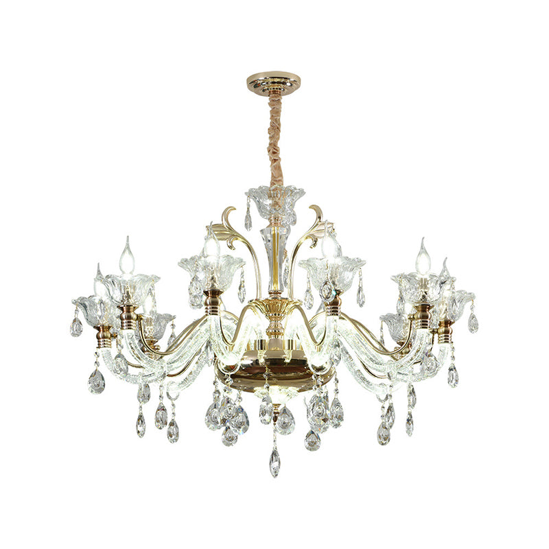 Crimle Crystal Hanging Light European Style Chandelier Lighting pour le salon