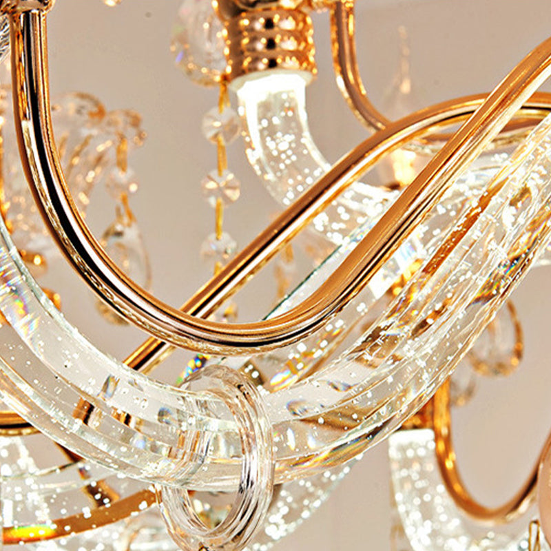 Crimle Crystal Hanging Light European Style Chandelier Lighting pour le salon