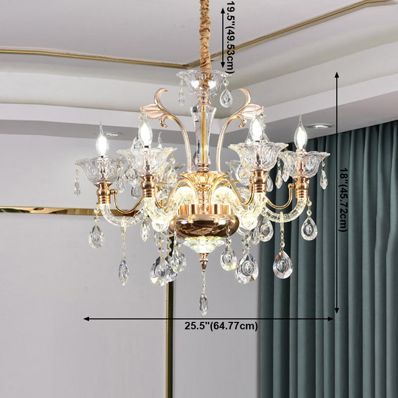 Crimle Crystal Hanging Light European Style Chandelier Lighting pour le salon