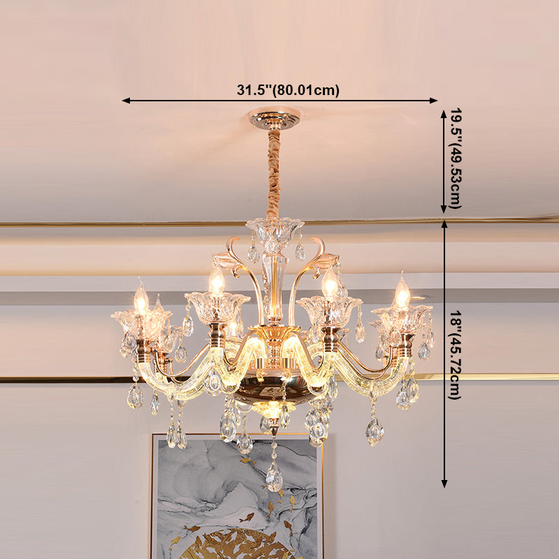 Crimle Crystal Hanging Light European Style Chandelier Lighting pour le salon