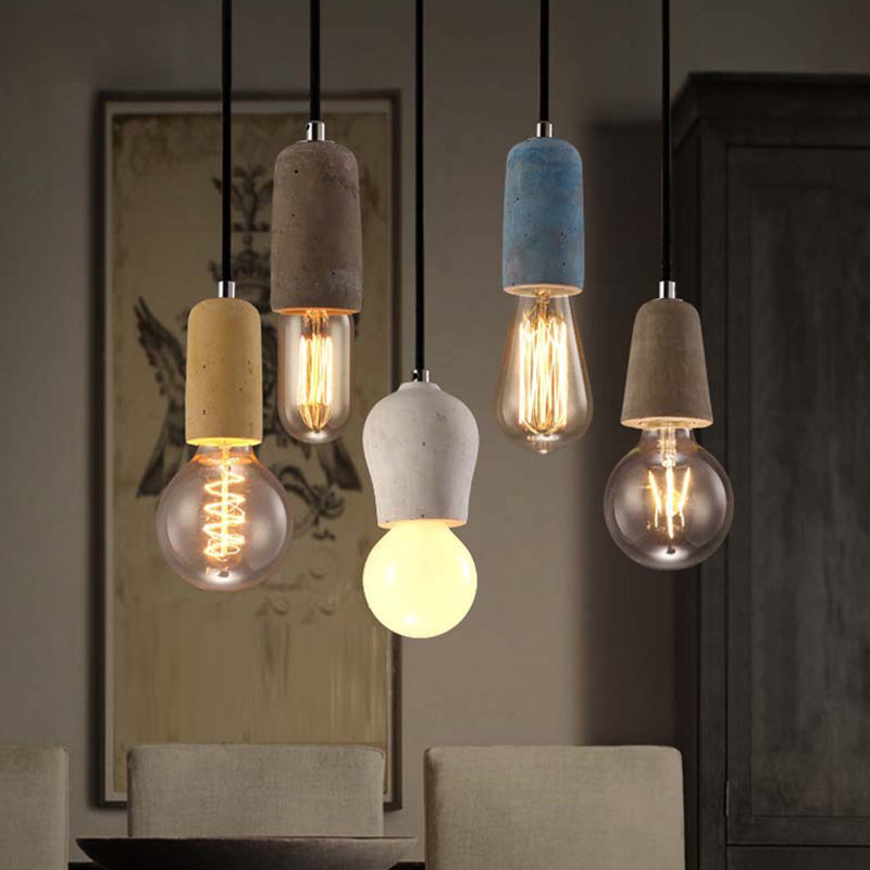 Small Ciment Pendant Light Ayémorrat nordique 1 Éclairage de suspension de tête pour salle à manger