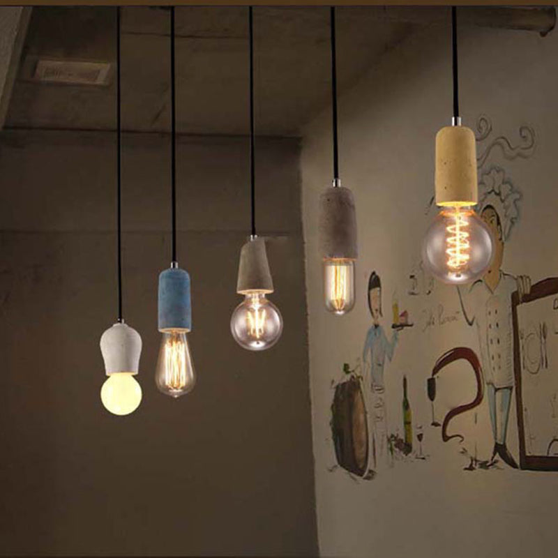 Small Ciment Pendant Light Ayémorrat nordique 1 Éclairage de suspension de tête pour salle à manger
