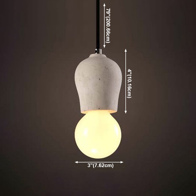 Small Ciment Pendant Light Ayémorrat nordique 1 Éclairage de suspension de tête pour salle à manger