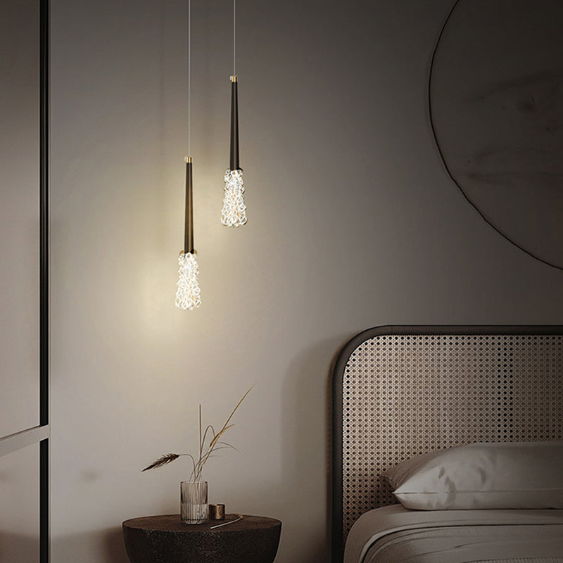 Modern Hanging Lamp Household Pendant Light Fixture with Crystal Shade for Drawing Room