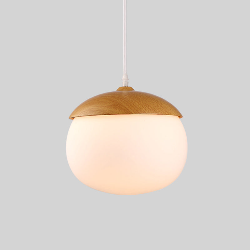 LAMPE DE TRAPLE DE FINE DE BOIS NORDIQUE 1-LIGHT BLANC SUSPENSION SUSPENSION POUR CAFE