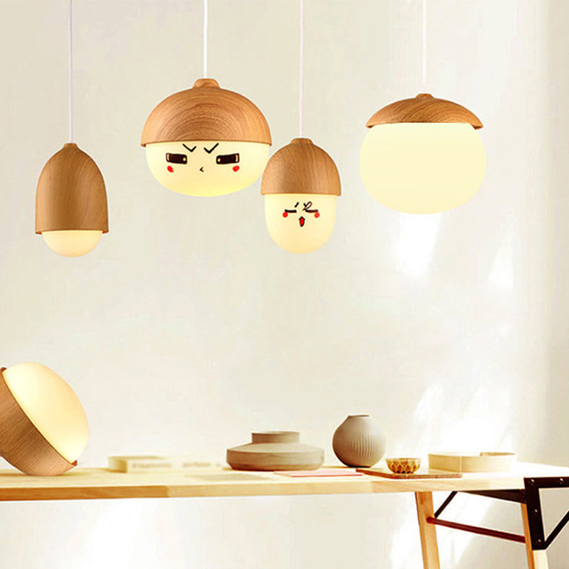 LAMPE DE TRAPLE DE FINE DE BOIS NORDIQUE 1-LIGHT BLANC SUSPENSION SUSPENSION POUR CAFE