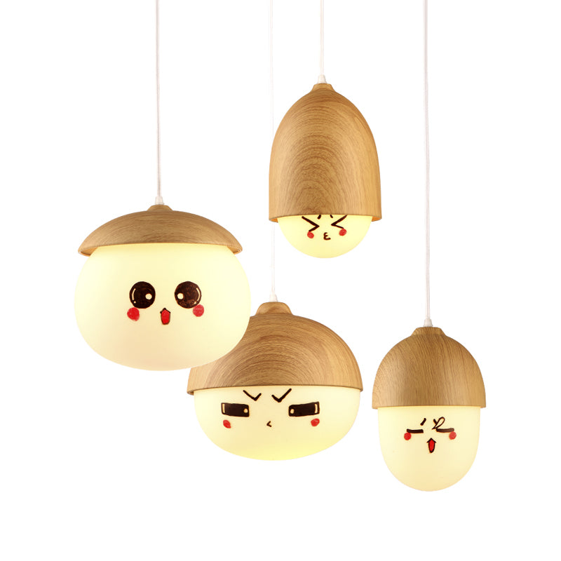 LAMPE DE TRAPLE DE FINE DE BOIS NORDIQUE 1-LIGHT BLANC SUSPENSION SUSPENSION POUR CAFE
