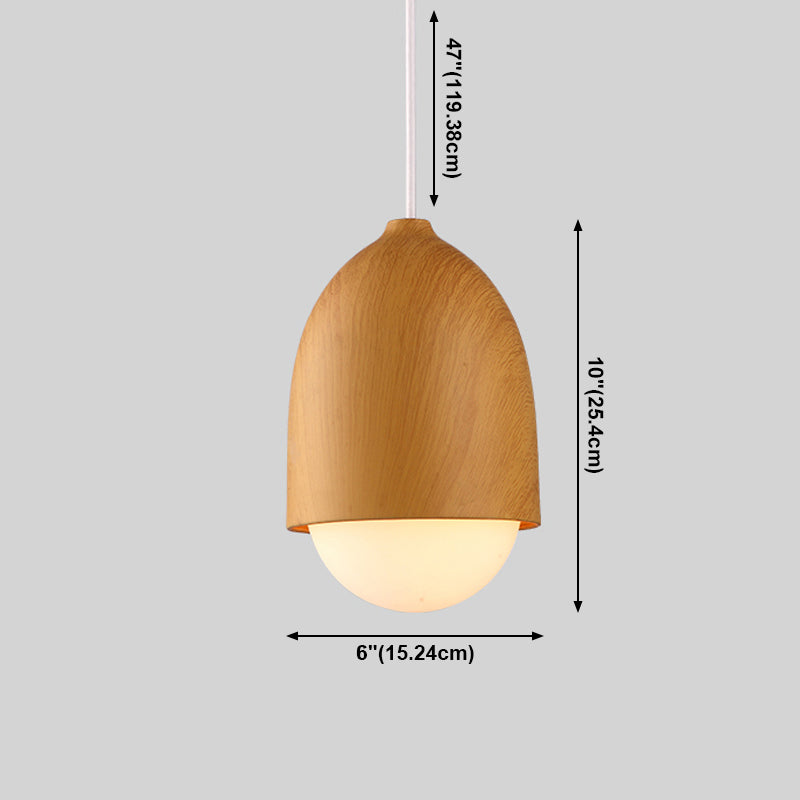 LAMPE DE TRAPLE DE FINE DE BOIS NORDIQUE 1-LIGHT BLANC SUSPENSION SUSPENSION POUR CAFE