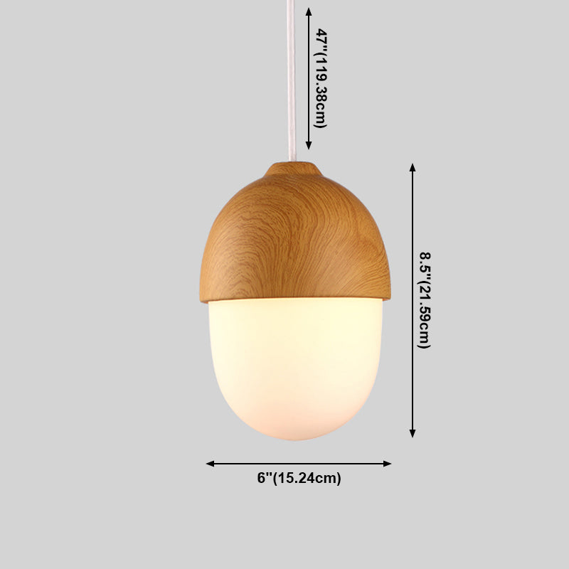 LAMPE DE TRAPLE DE FINE DE BOIS NORDIQUE 1-LIGHT BLANC SUSPENSION SUSPENSION POUR CAFE