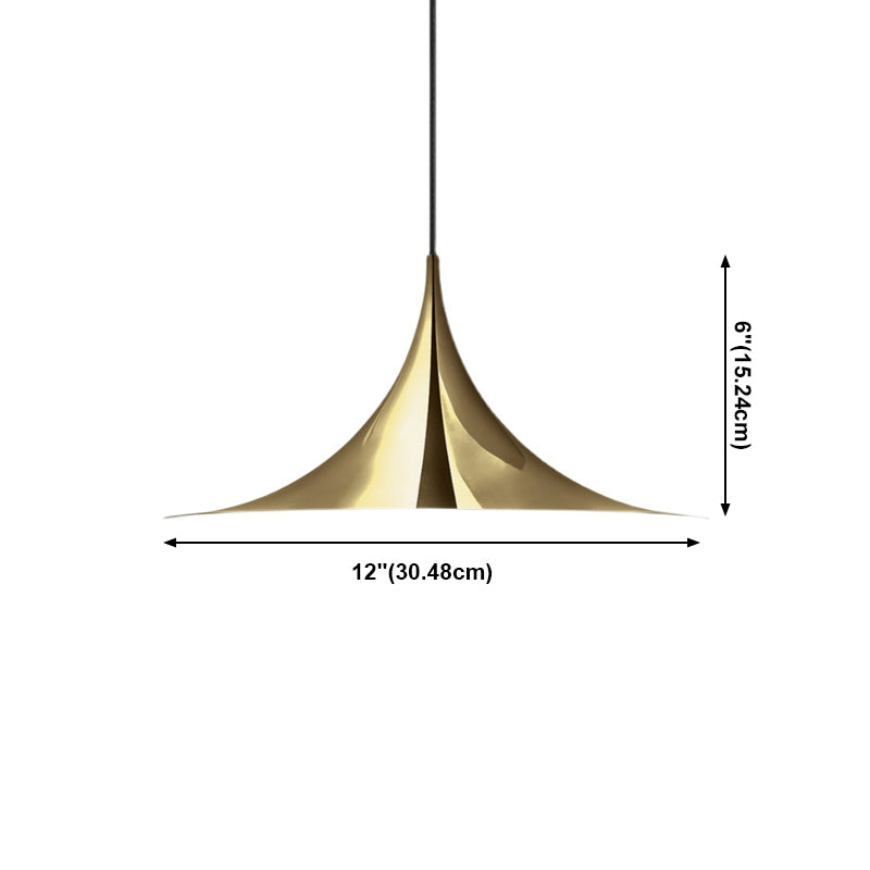 Postmodern Fared Pendant Lightture Metal 1-Light Dining Room Suspension Light