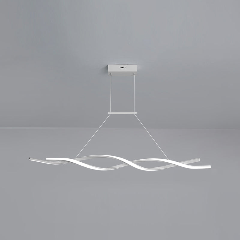 Lustre de l'île Curve Modern Island 2 têtes Restruction LED Pending Lighting