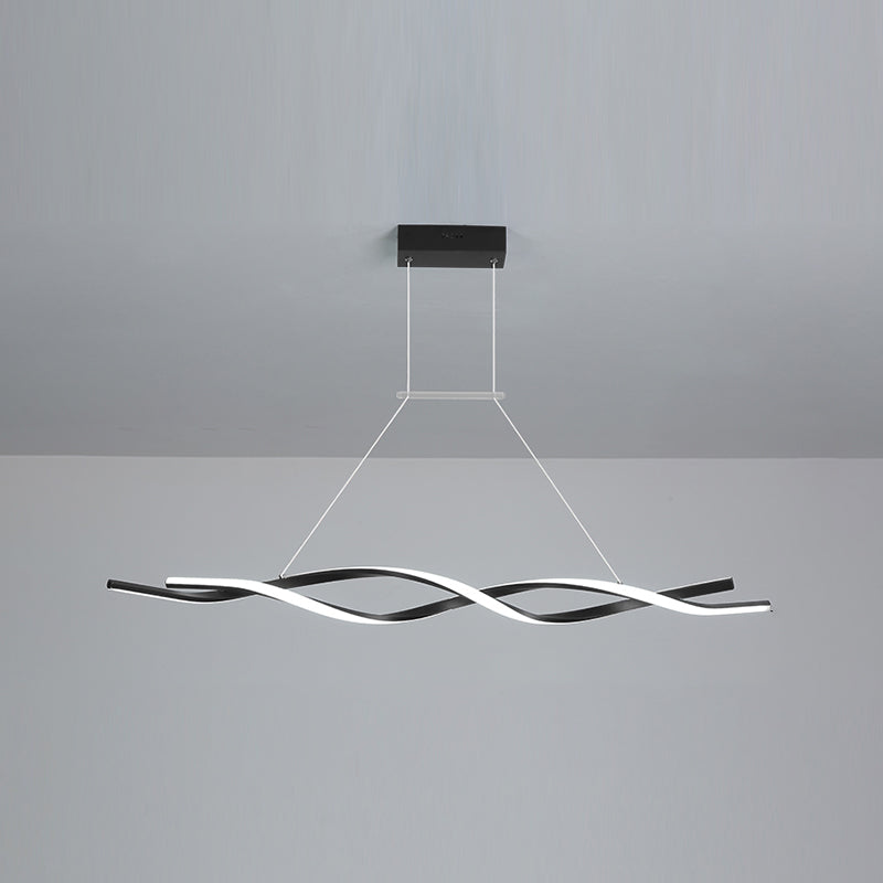 Lustre de l'île Curve Modern Island 2 têtes Restruction LED Pending Lighting