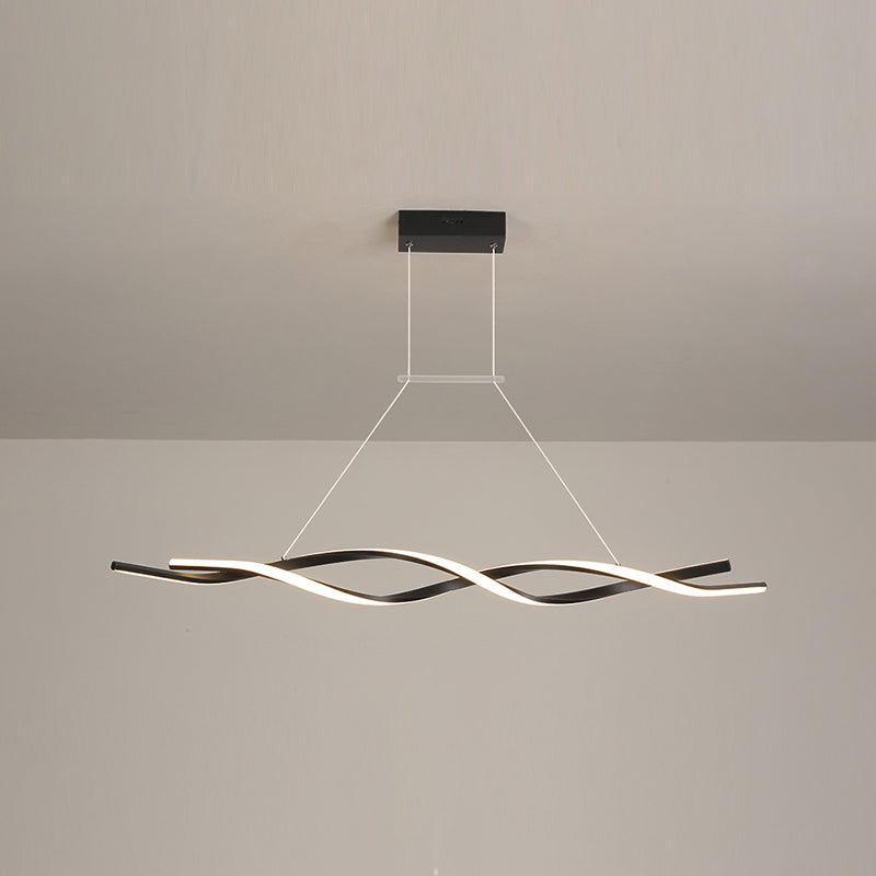 Lustre de l'île Curve Modern Island 2 têtes Restruction LED Pending Lighting