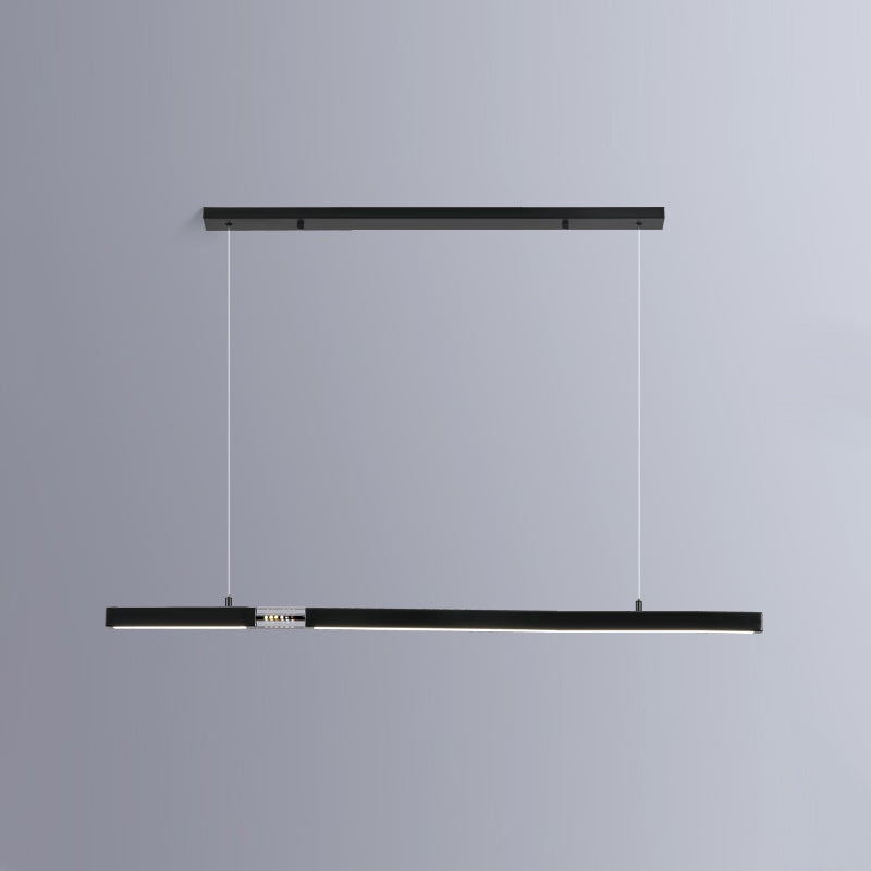 Moderne Rechteckinselinsel Kronleuchter 1-Licht-LED-Anhänger Beleuchtungskörper mit Kristall