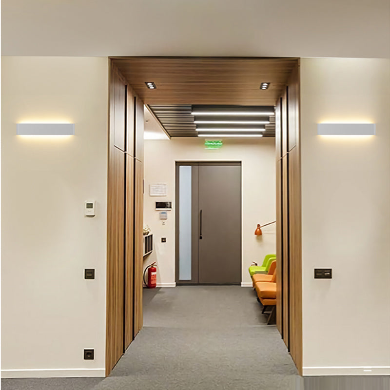Luz de pared LED recta de la pared moderna de 2 luces con aluminio para dormitorio