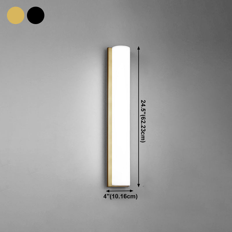 Modern Metal Wall Sconce Cylinder 1 Light Wall Light with Glass for Bedroom