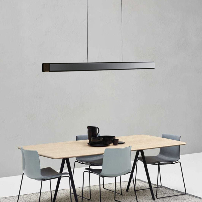 Rectangle moderne LED Island Chandelier 1-Light Office Pendant Lighting avec une teinte acrylique