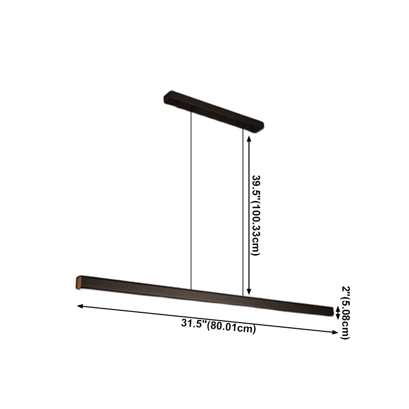 Rectangle moderne LED Island Chandelier 1-Light Office Pendant Lighting avec une teinte acrylique