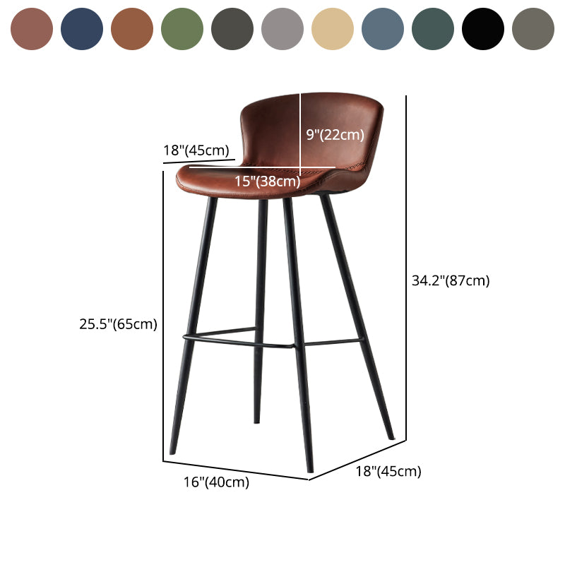 Moderner Barhocker mit Metallgestell und Kunstledersitz für die Küche