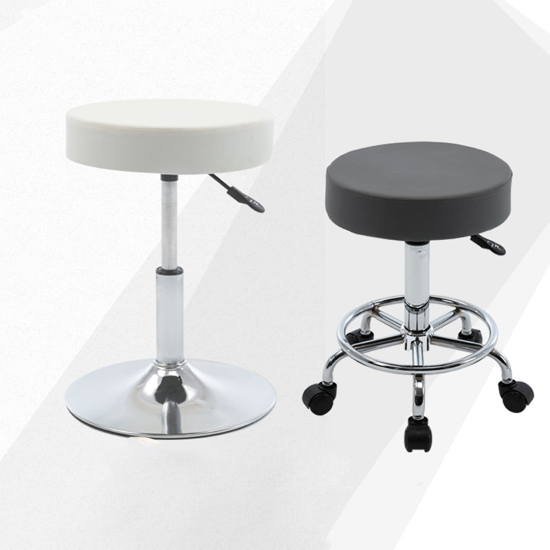 Sgabello da bar in pelle senza braccia moderna regolabile con base in metallo