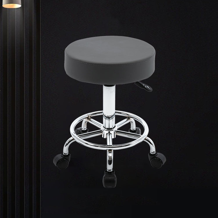Sgabello da bar in pelle senza braccia moderna regolabile con base in metallo