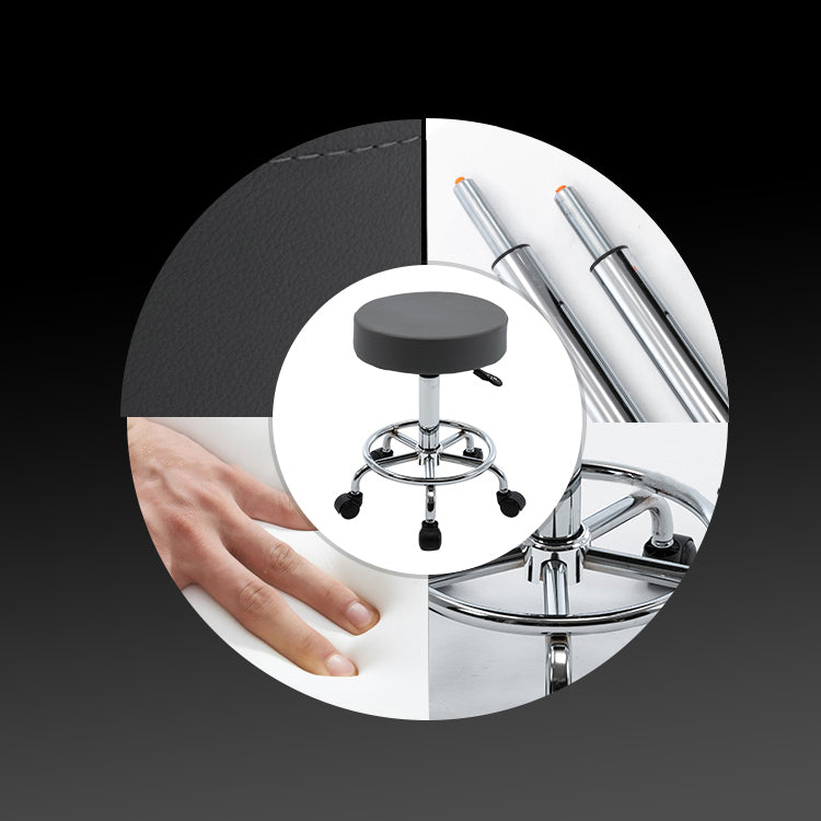 Sgabello da bar in pelle senza braccia moderna regolabile con base in metallo