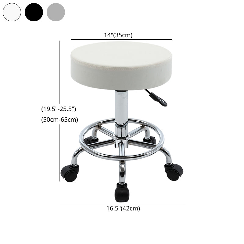 Sgabello da bar in pelle senza braccia moderna regolabile con base in metallo