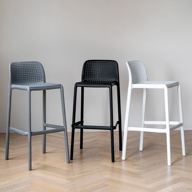 Moderno sgabello da bar in plastica da bar di plastica con sedile in plastica