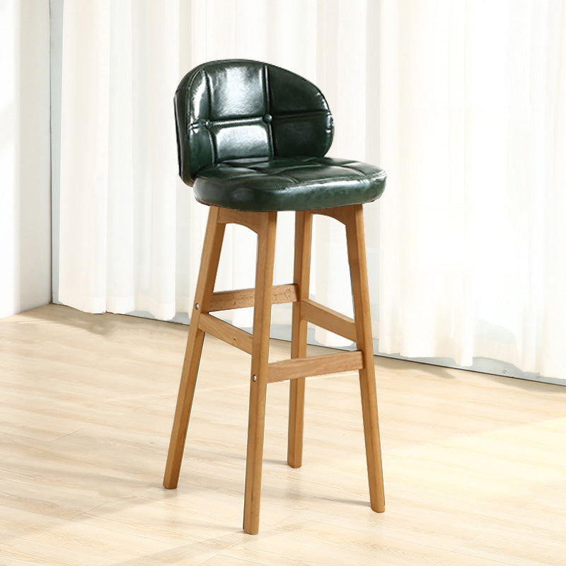 Moderner Tresenhocker ohne Armlehnen, Holz-Kassierer-Barhocker mit Kissen und Pedal