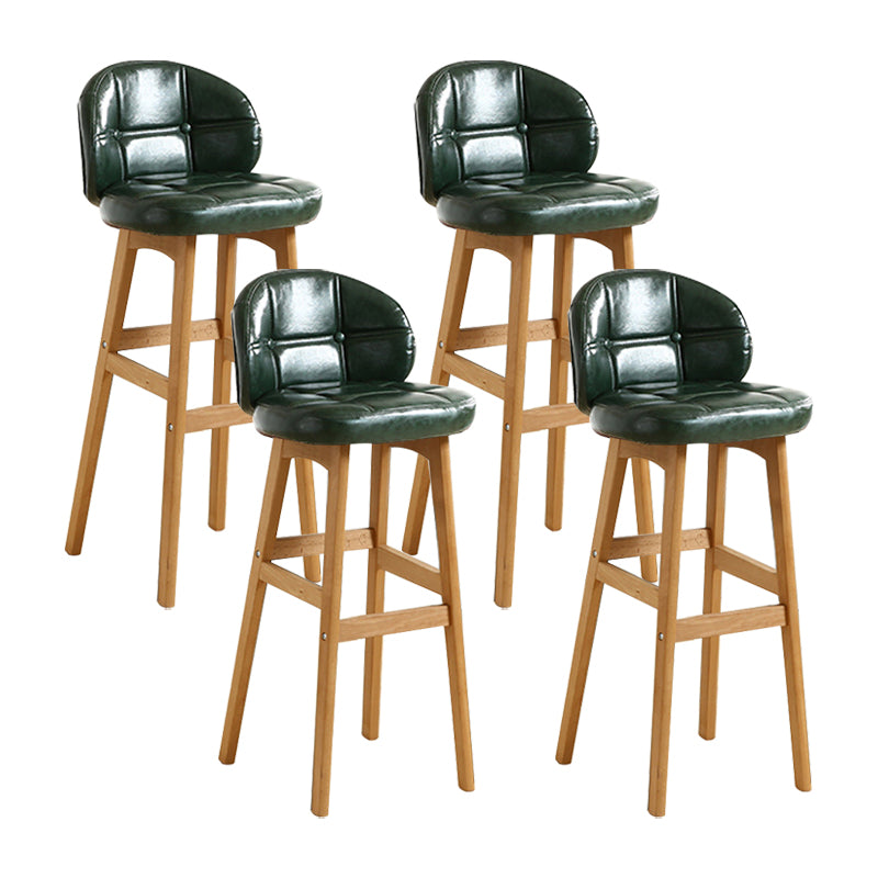 Moderner Tresenhocker ohne Armlehnen, Holz-Kassierer-Barhocker mit Kissen und Pedal