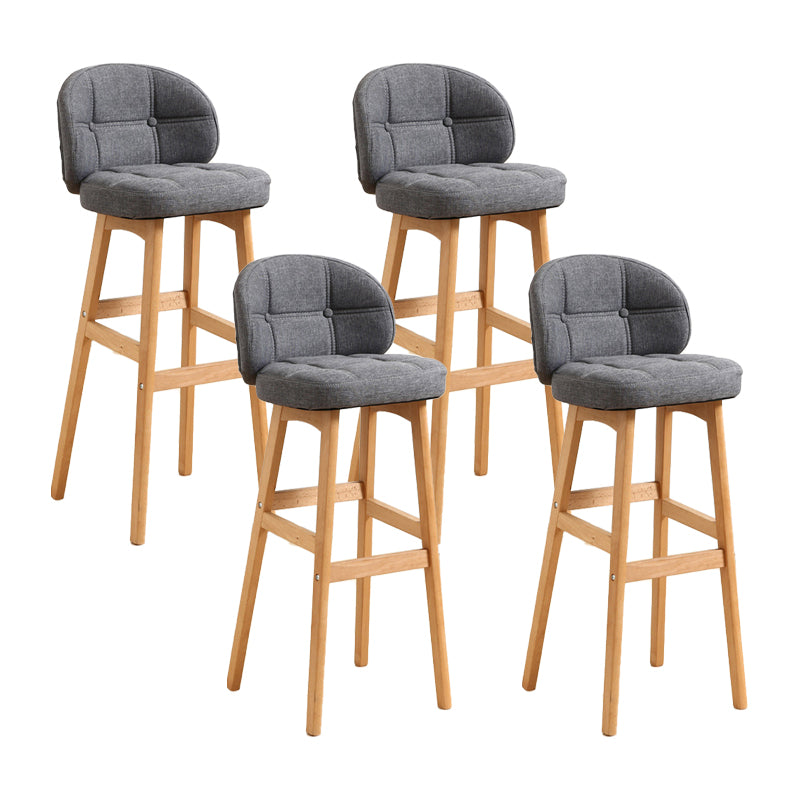Moderner Tresenhocker ohne Armlehnen, Holz-Kassierer-Barhocker mit Kissen und Pedal