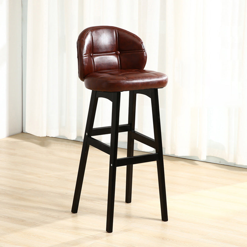 Moderner Tresenhocker ohne Armlehnen, Holz-Kassierer-Barhocker mit Kissen und Pedal