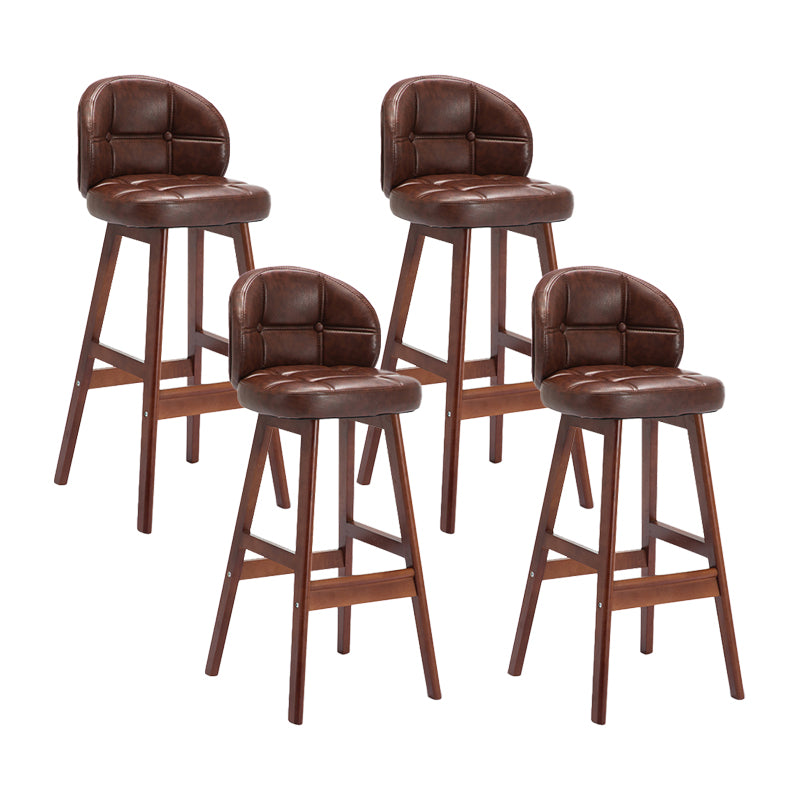 Moderner Tresenhocker ohne Armlehnen, Holz-Kassierer-Barhocker mit Kissen und Pedal